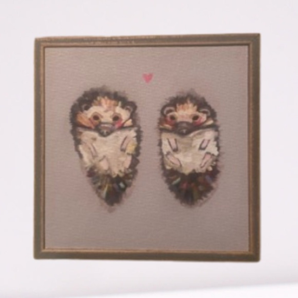 Hedgehog Love ❤️ Mini Framed Art  Ell Halpin Artist Giclée Print